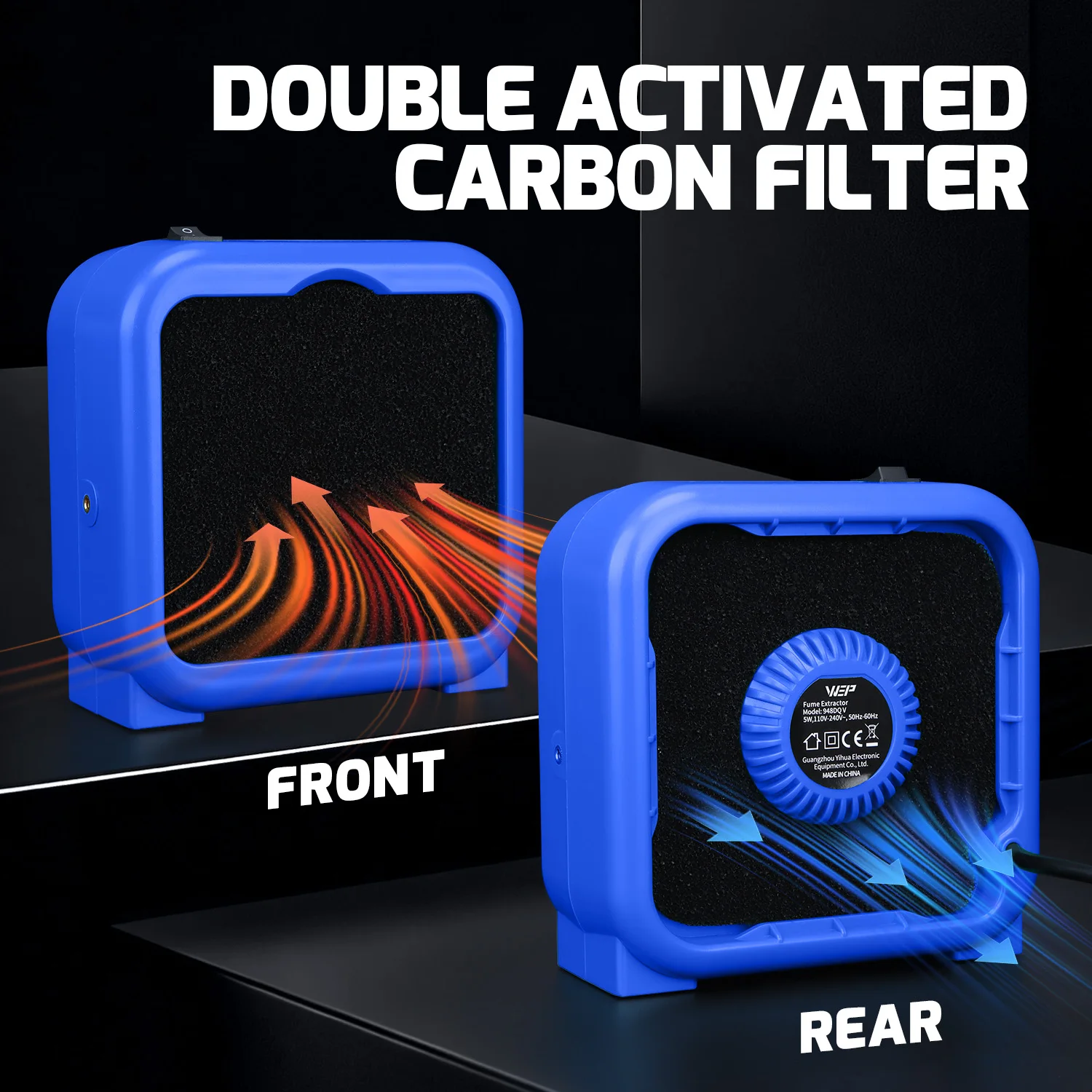 

Портативный паяльный пылеуловитель WEP 948DQ-V, паяльная станция 948DQ-II, поглотитель дыма от пайки, паяльная станция 2-в-1