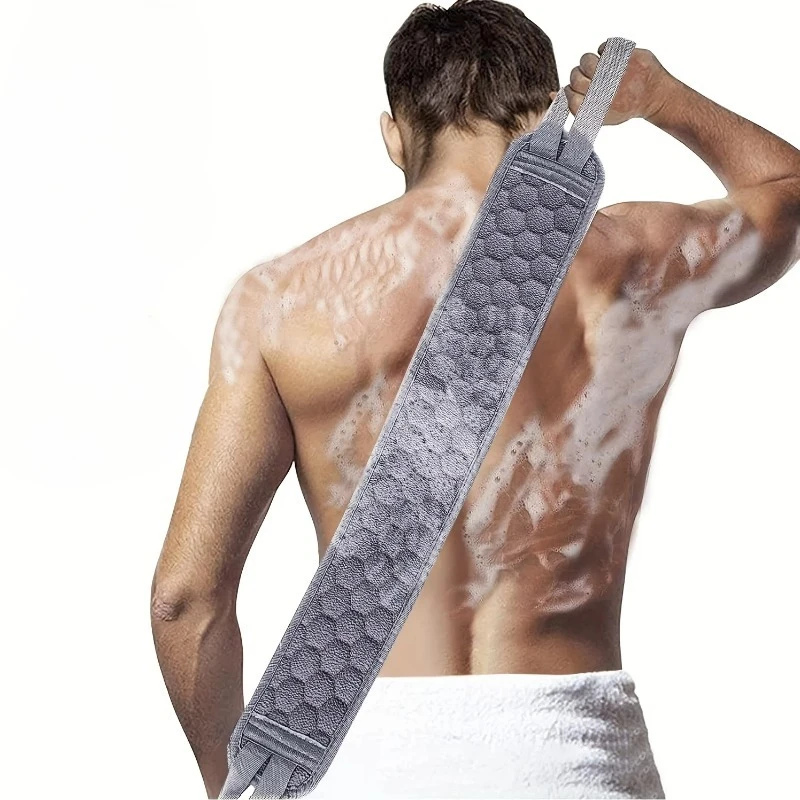 Exfoliating Bath Towel For Men Long Double Sided Back Scrubber Coarse Grit Dead Skin Remover Home Shower Essential Tool