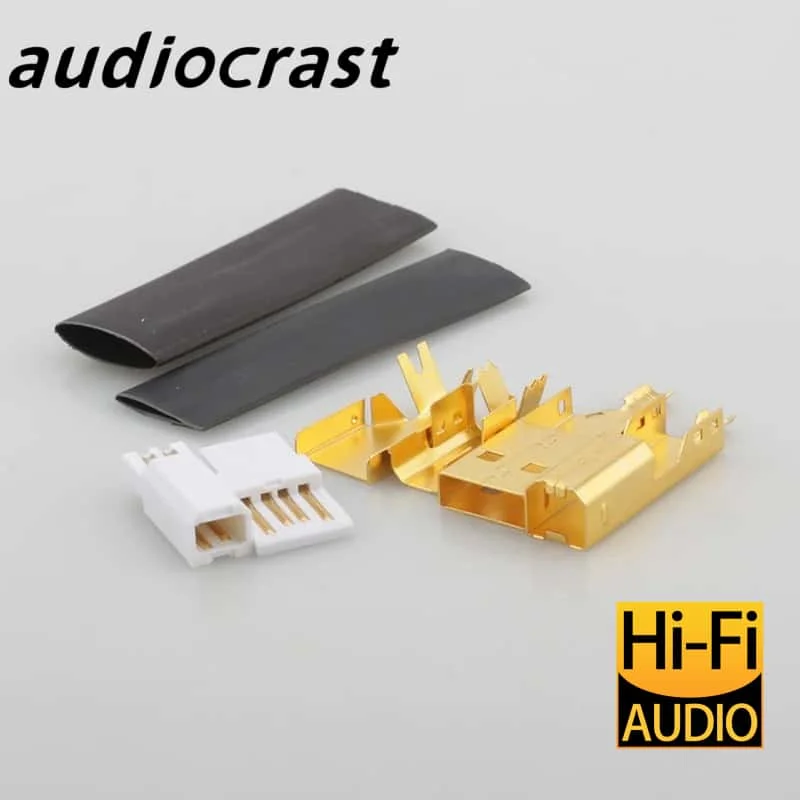 Audiocrast Gold Plated USB DIY Assembly Adapter Type A B Micro Mini USB Male Female Connector For Audiophile USB Cable DIY