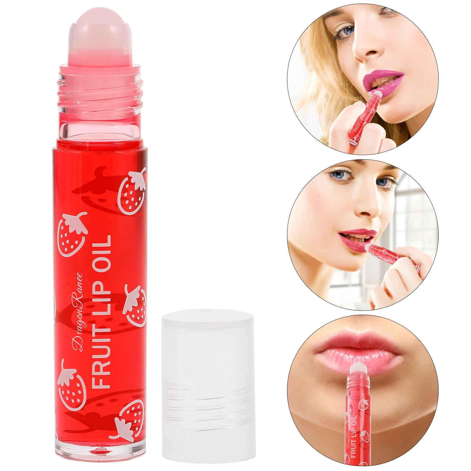 

Rollerball Lip Oil Glossy Hydrating Formula With Fruit Avocado Extracts For Dry Chapped Lips Transparent Plumping Lip Care