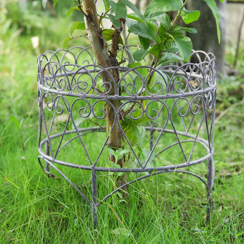 Retro wrought iron bracket Clematis full circle climbing vine frame fence partition courtyard garden outdoor flower stand
