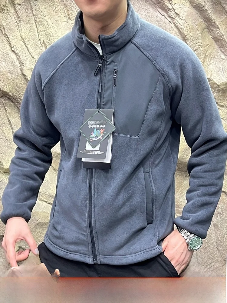 

Уличное мужское пальто Fce Jaet с воротником-стойкой, однотонное зимнее теплое пальто из полиэстера и нейлона на молнии, повседневное длинное пальто све