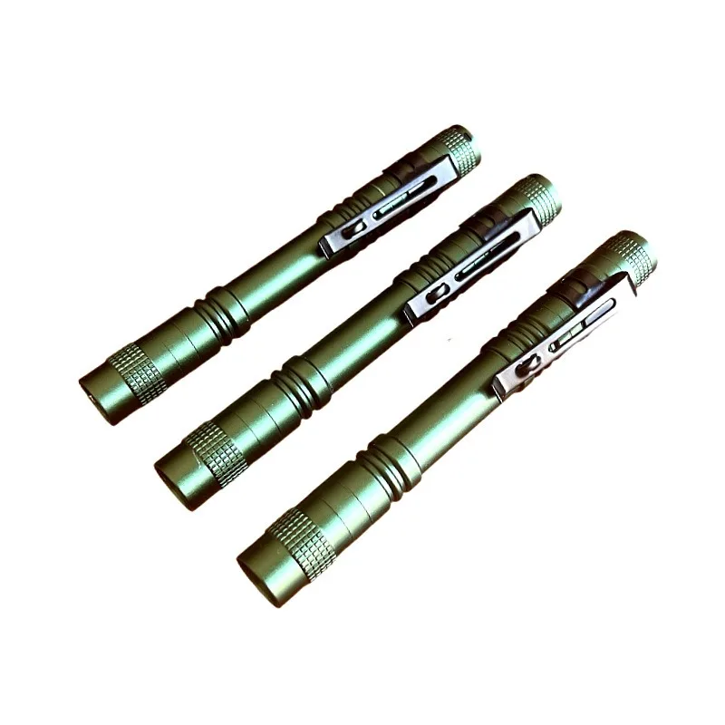 Mini Pen-shaped Flashlight AAA Battery Aluminum Alloy Waterproof Torch with Clip Portable Gift Light for Daily Outdoor