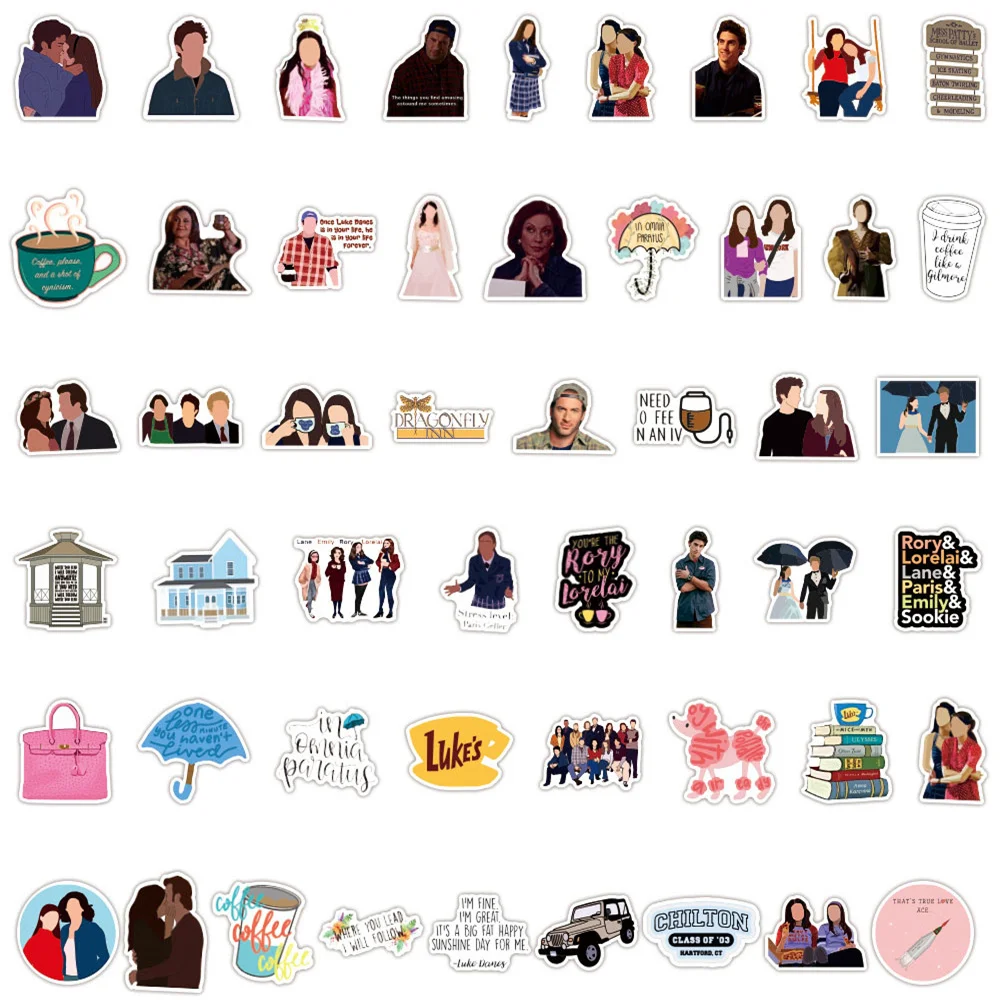 10/30/50PCS American TV Series Gilmore Girls Graffiti Sticker Waterproof Suitcase Notebook Water Cup Skateboard Guitar Wholesale