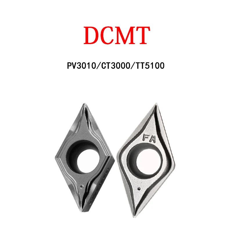 Inserções de Carboneto Dcmt Dcmt070202 Dcmt070204fg Dcmt11t304mt Dcmt11t304pc Ct3000 Pv3010 Tt5100 Cnc Ferramentas de Corte de Torno