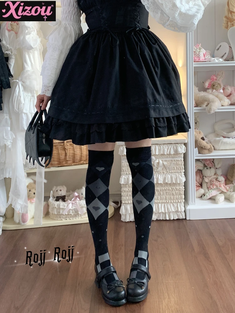 Japanese Diamond Lolita Socks Women's Spring and Autumn Long Knee Socks Lolita Thin Legs Versatile Jk Uniform Socks for Softie