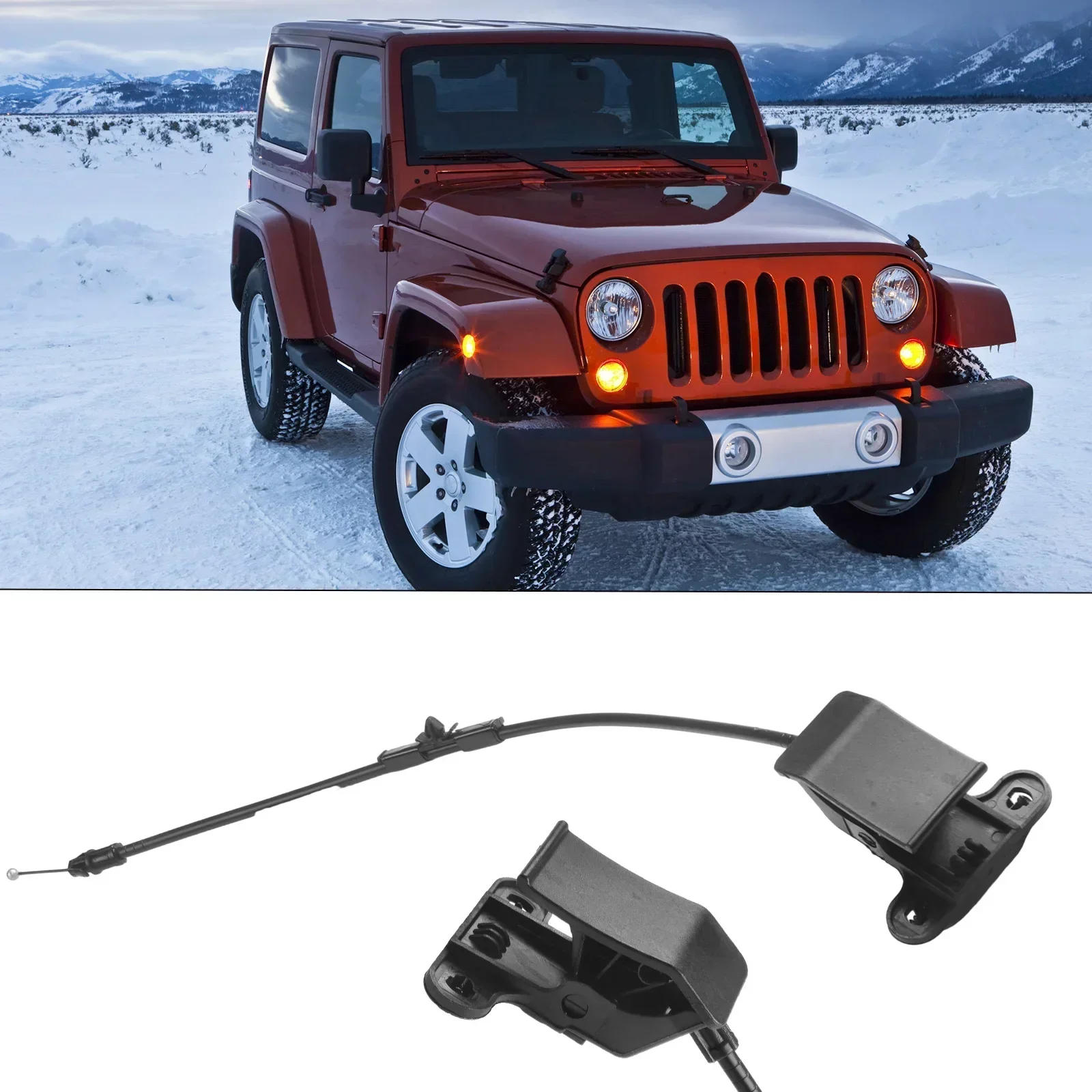 

1010 1910 1091 0 Трос открывания капота с левым рулем для Jeep Cherokee 2014-18, наружная ручка открывания капота 68143167 АБ