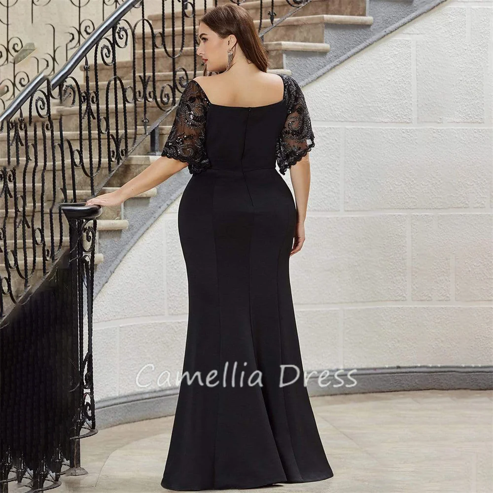 Vestidos elegantes Bainha, V Neck Prom Dresses, Sexy Sequin vestidos formais, Plus Size