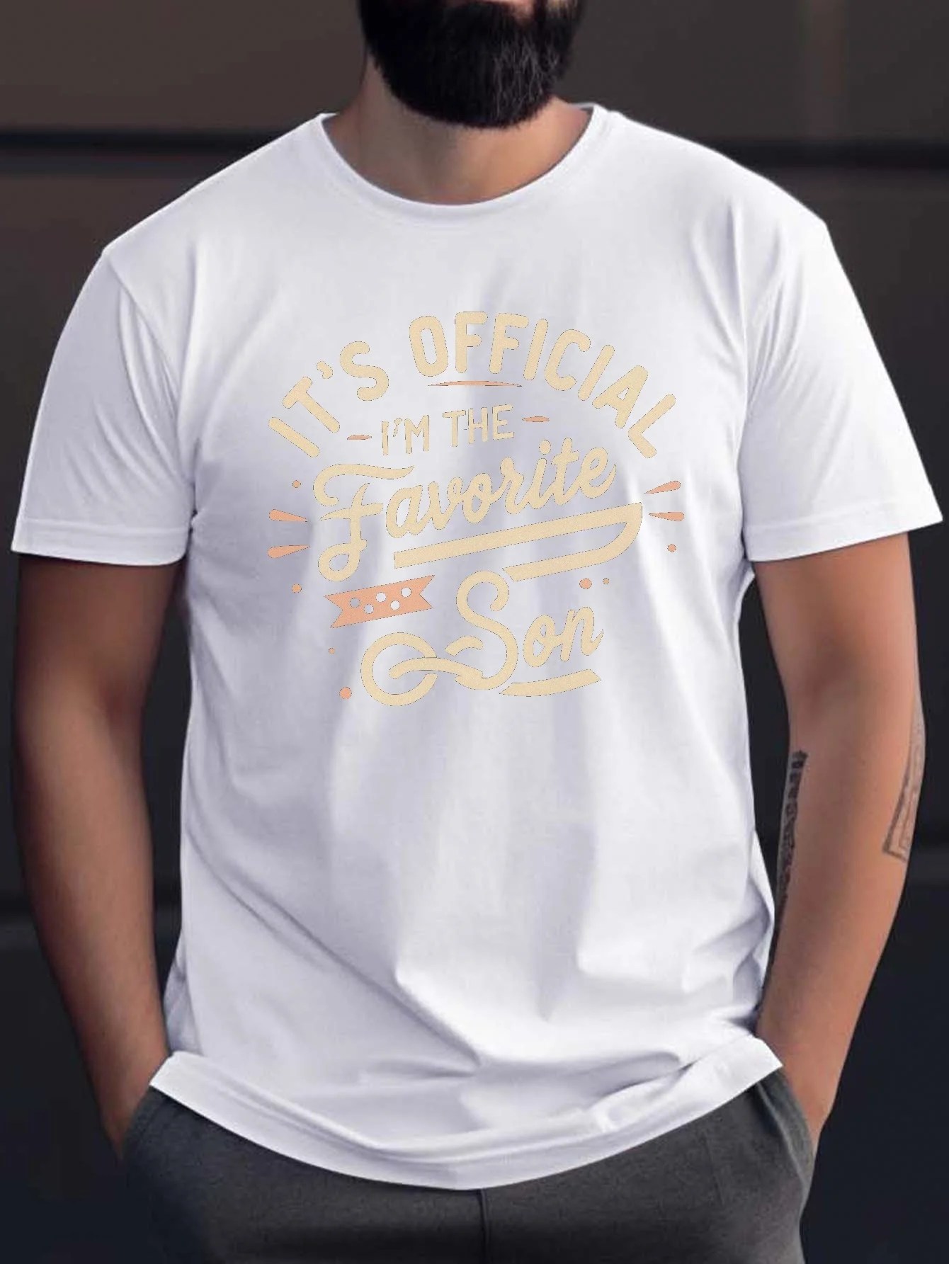 I am the favorite son's printed T-shirt, a men's quick-drying, comfortable and casual summer T-shirt suitable for daily wear.