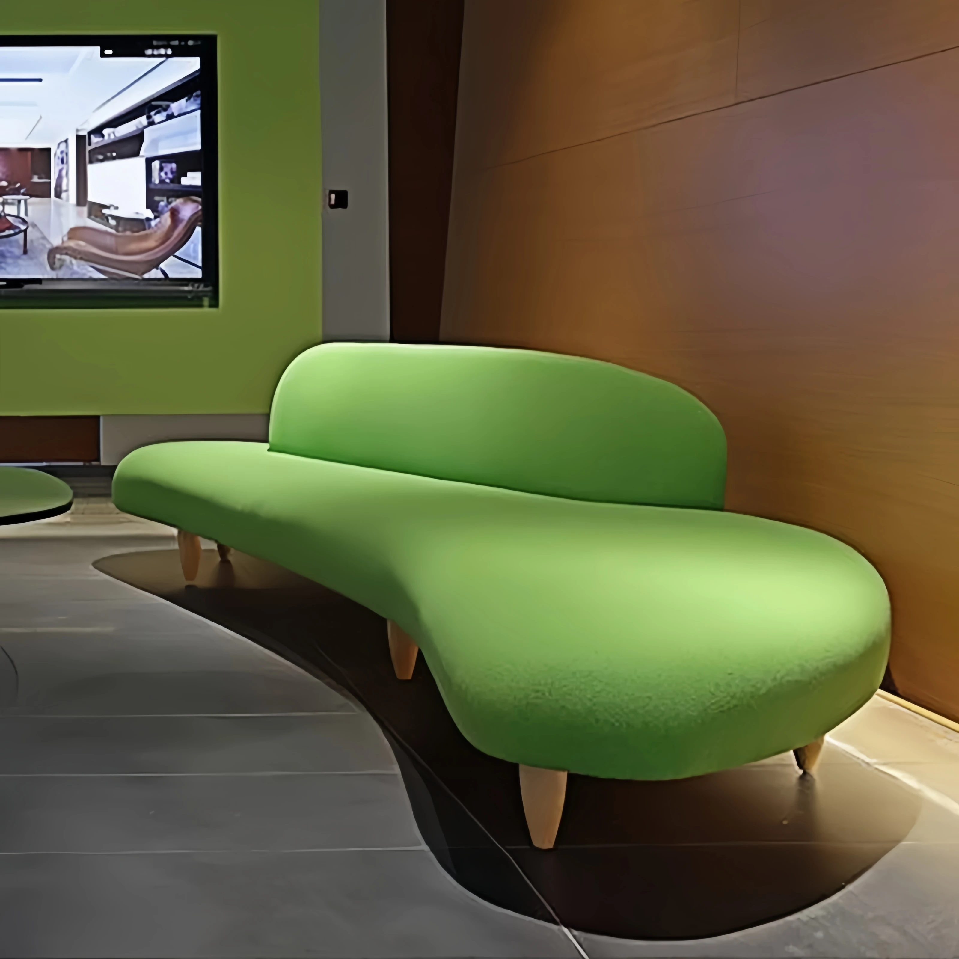#Minimalist Curved Cloud Sofa, Nordic Cream Style, Trendy Special Shaped Lounge Sofa For Clothing Shop, Home & Accommodation