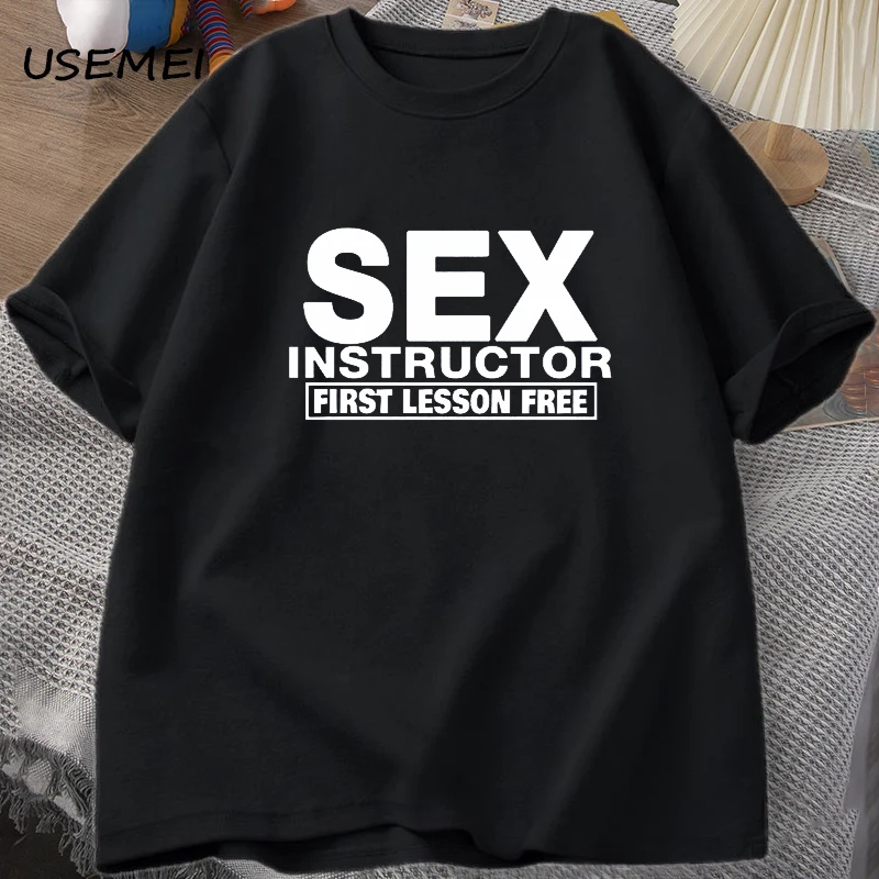 Men's Cotton T-Shirt Funny Short Sleeve Long Sleeve Slim Fit Youthful Style Henry Collar Shirt First Lesson Free Sve Te