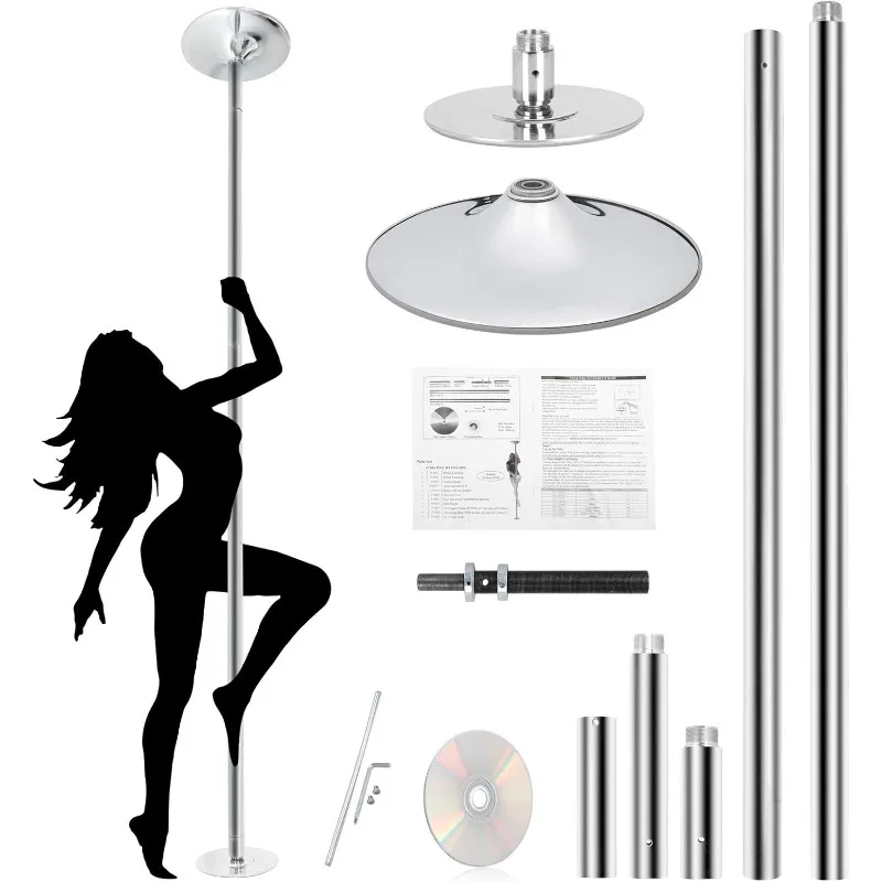 Removable Dancing Pole Kit 45mm Height Adjustable Spinning Dancing Pole for Home Exercise Gym Club Party Use