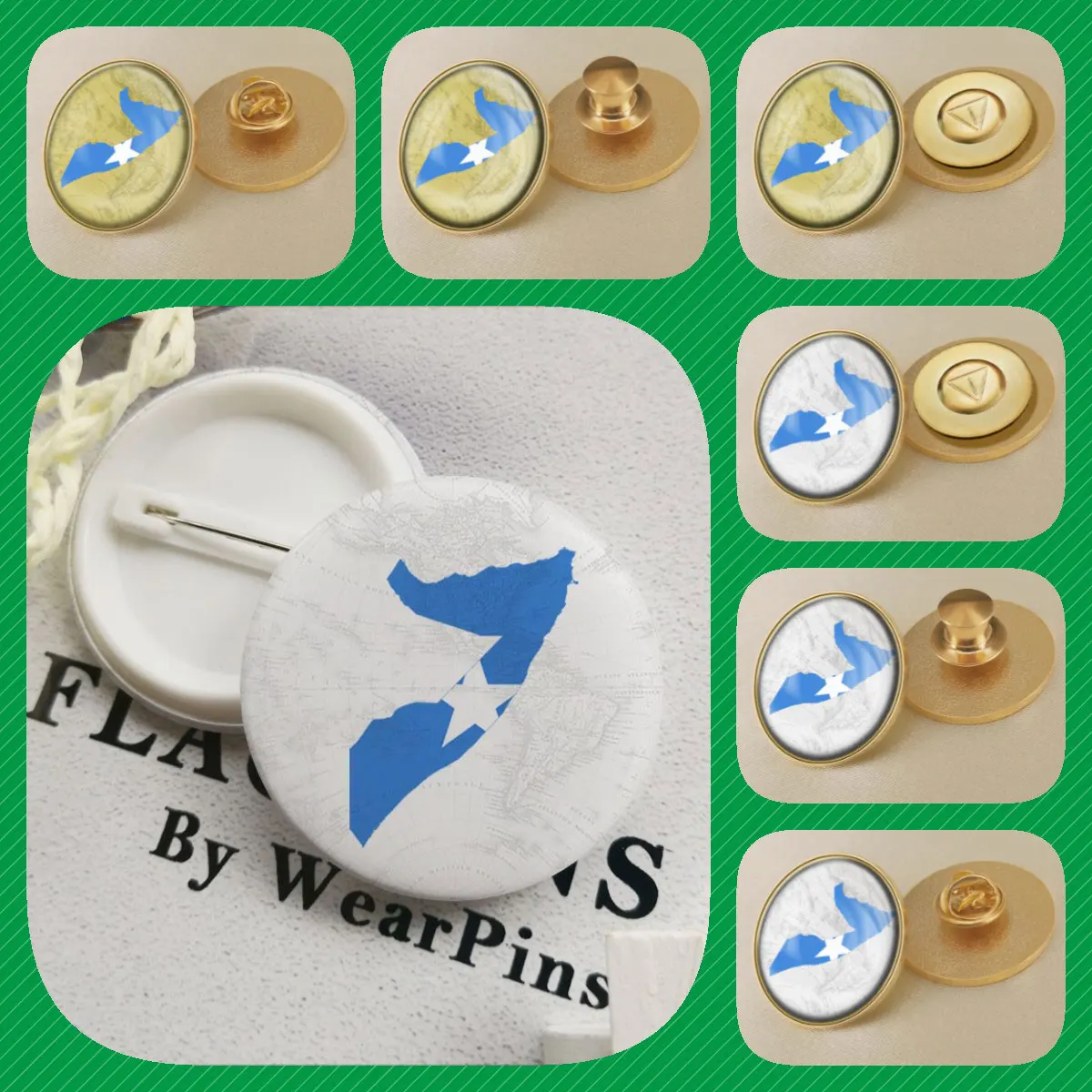 Somalia Flag National Emblem Brooches Badges Lapel Pins