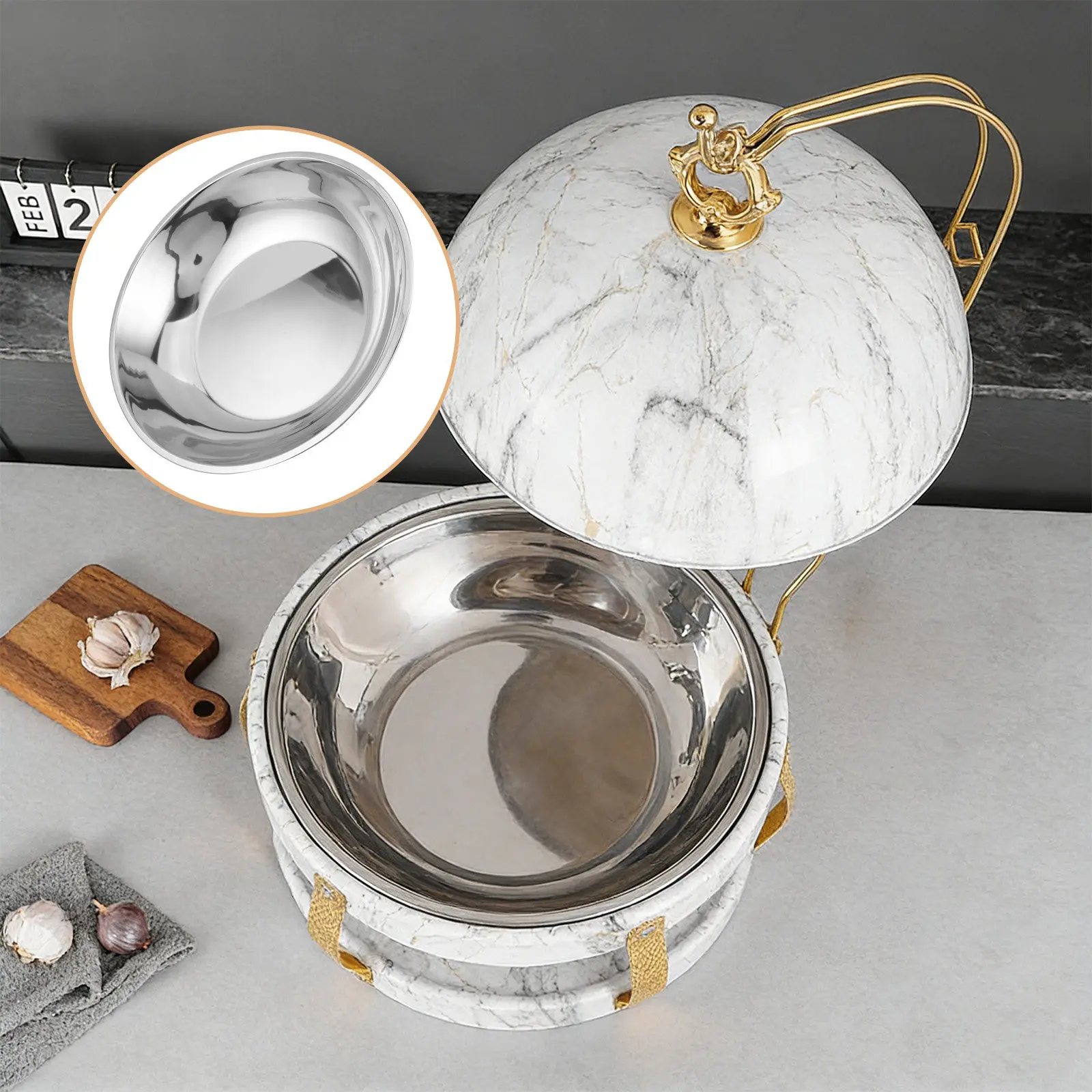 Chafing Dish Inner Bowl Replacement Buffet Accessory Stainless Steel 38Cm 14.93 Round Catering Food Warmer Inner Bowl Buffet