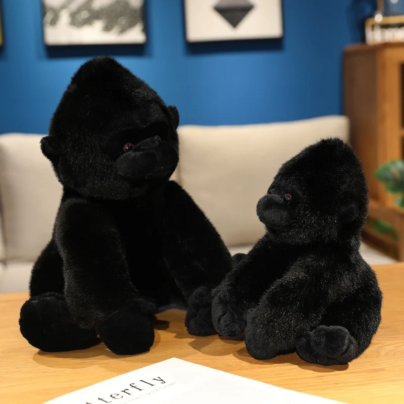 22/32CM dessin animé chimpanzé noir peluche animaux en peluche poupées réaliste chimpanzé jouets enfants apaisant oreillers cadeaux