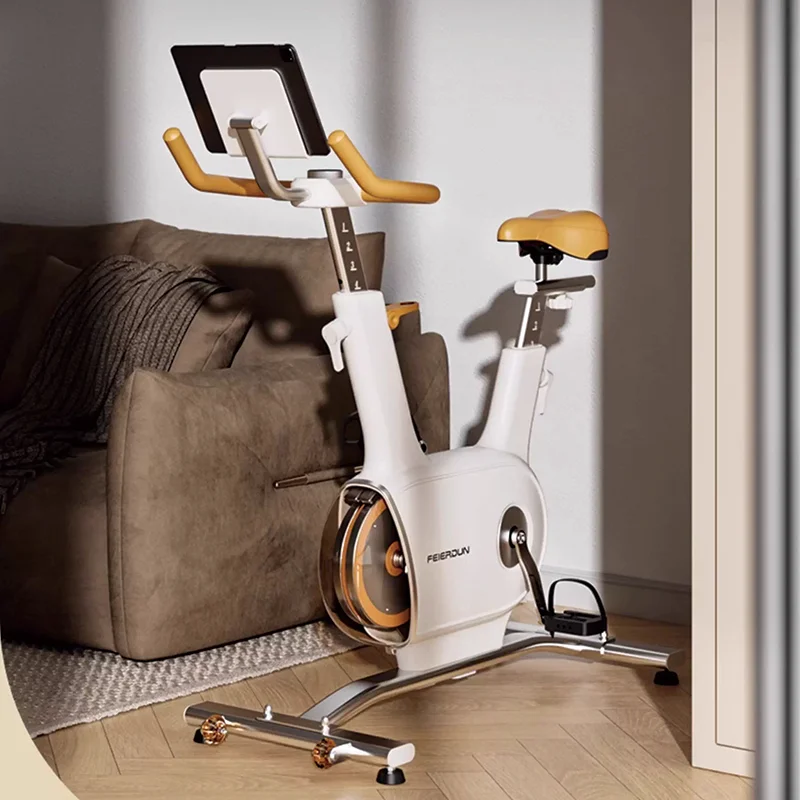 White Smart Trainer Cycling Exercise Bike Stationary Spin Bike with Magnetic Brake System