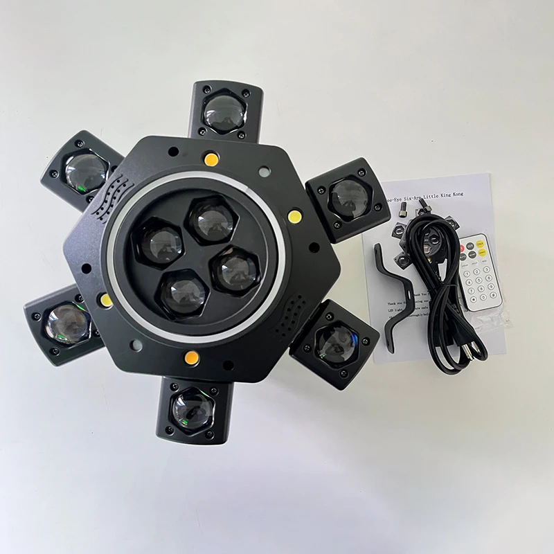 

150 Вт, 6 рычагов, подвижный луч, пульт дистанционного управления, красочные узоры, стробоскоп, лазерное DMX, сценическое освещение для DJ, дискотеки, караоке, вечеринки