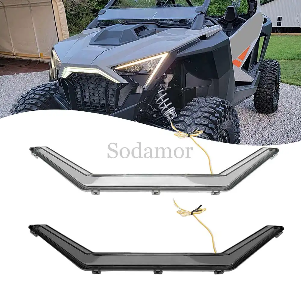 

Аксессуары для UTV, передние светодиодные акцентные фонари 12 В с указателями поворота, подходящие для Polaris RZR PRO XP Sport Rockford Fosgate LE 2021