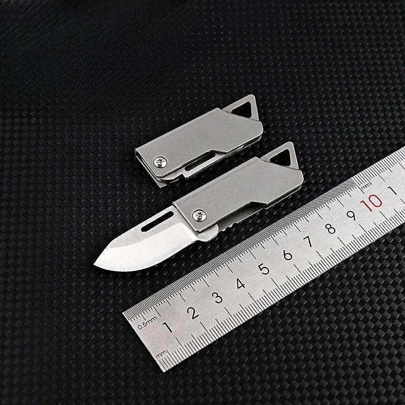 

D2 Steel Cannon Mini Sharp Unpacked Express Key Chain Hanger Portable Outdoor Folding Self Defense Knife