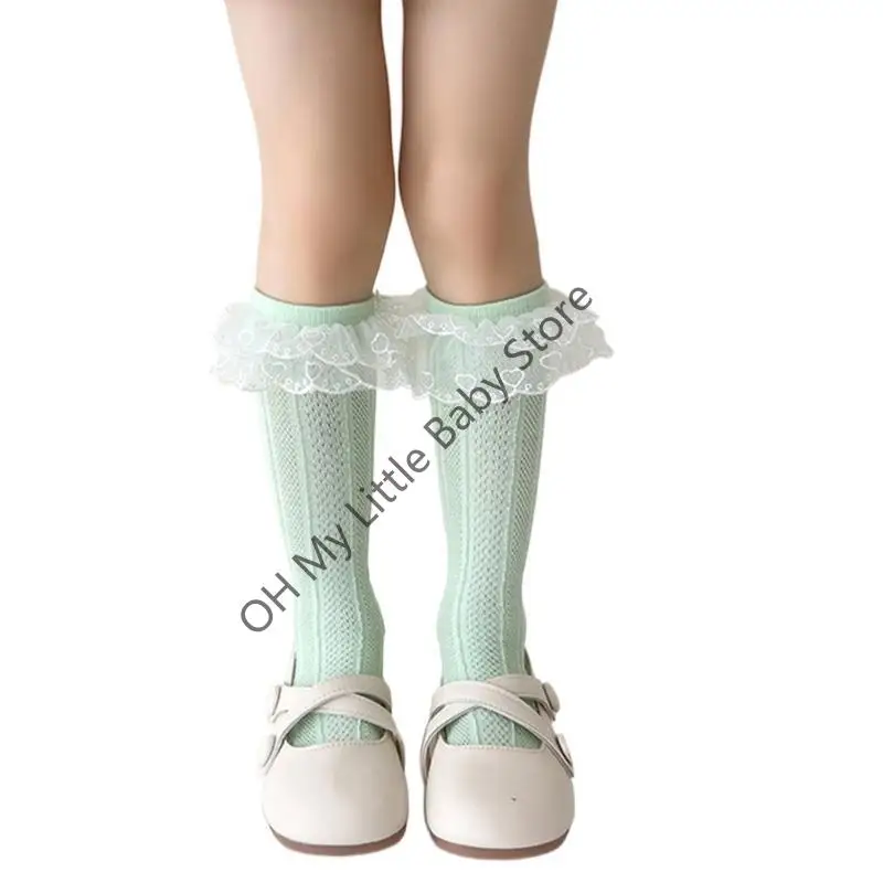 

M76C Bowknot High Boot Socks Calf Socks for Teen Girls Long Leg Cover Long Knee High Stockings Child Socks Ankle Heap Sock
