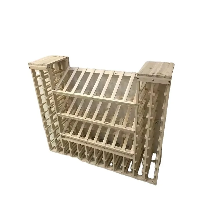 Light Luxury Multi-Layer Wood & Steel Adjustable Durable Wine Rack Storage Display Cabinet for Wall Floor in Winery Wine Cellar