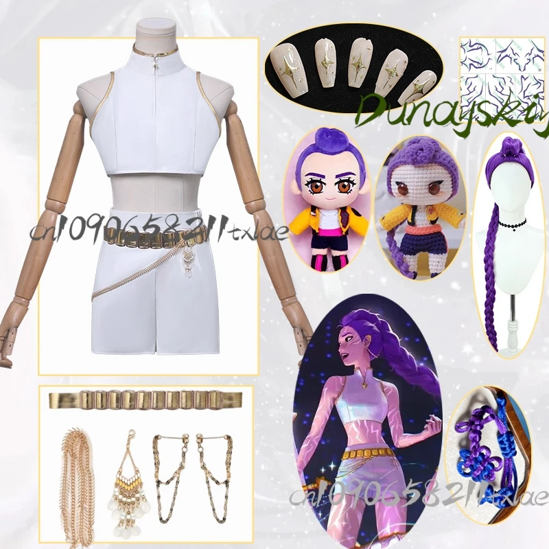 Huntrix KPop Demon Hunters Rumi Cosplay disfraces accesesiones Jirai Kei Cool White Idol regalo de alta calidad Cosplay de Halloween