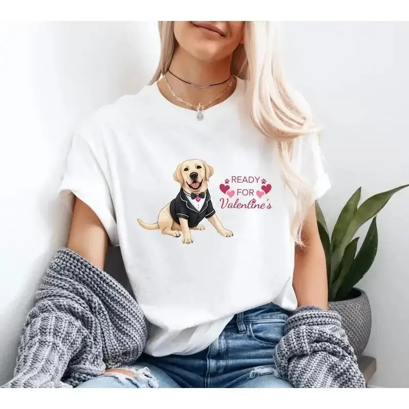 Adorable Dog Valentine's T Shirt Ready for Cute Lovers Romantic Lover