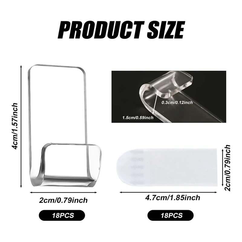 Hängeregal für Schallplatten aus Acryl, Wandmontage, 18 Stück, selbstklebendes Schallplatten-Wandregal aus klarem Vinyl, Aufbewahrungsregal