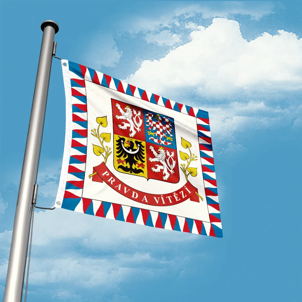 Presidential Standard of the Czech Republic Flag 3ft x 3ft Polyester Banner Flying 90* 90cm Custom Outdoor Indoor Fine Sewing