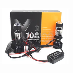 H7 LED H4 Y10 LED Headlight Mini Lens Projector Hi/Low Beam LED H7 H4 Canbus Bulbs 12V 20000LM 6000K LHD for Cars Motorcycles