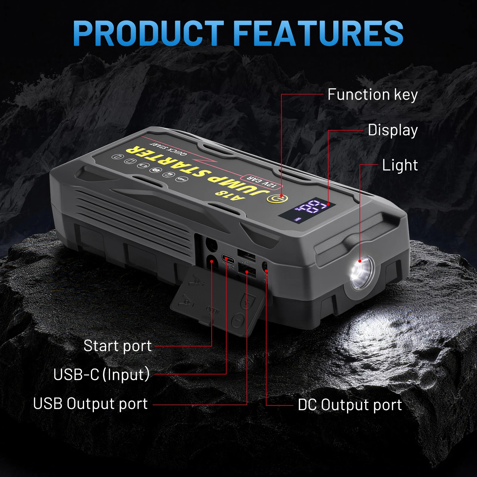 Car Battery Jump Starter, 2000 - Jump Starter Cable 2000A recension och pris