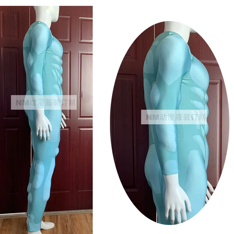 High Quality Light Blue Muscle Padding Cosplay Costume Fullbody Muscle Suit Color Custom Made Muscle Costume