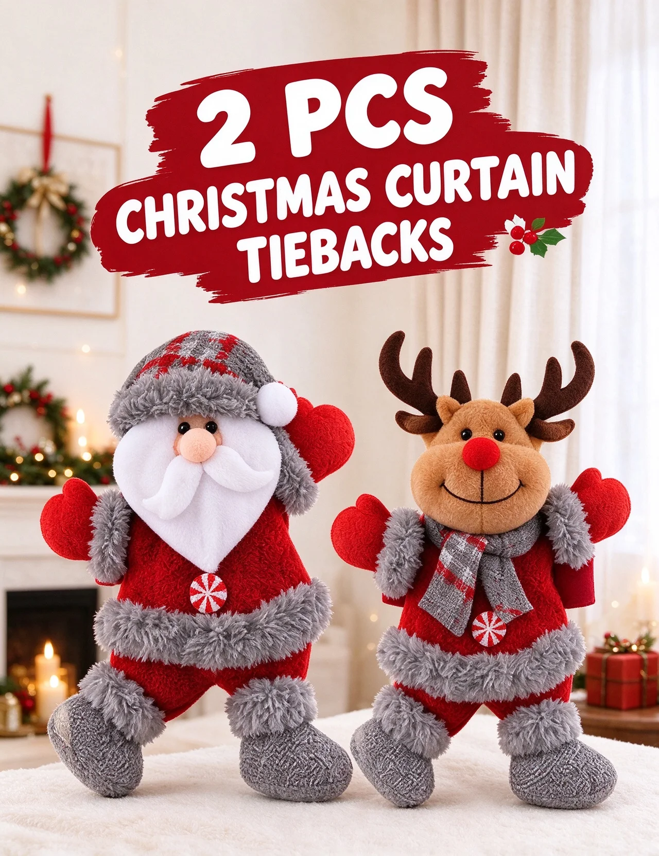 2pcs Cute Christmas Felt Snowman Christmas Tree Decorations, Curtain Decorations, New Year Home Decorations Window Decorations
