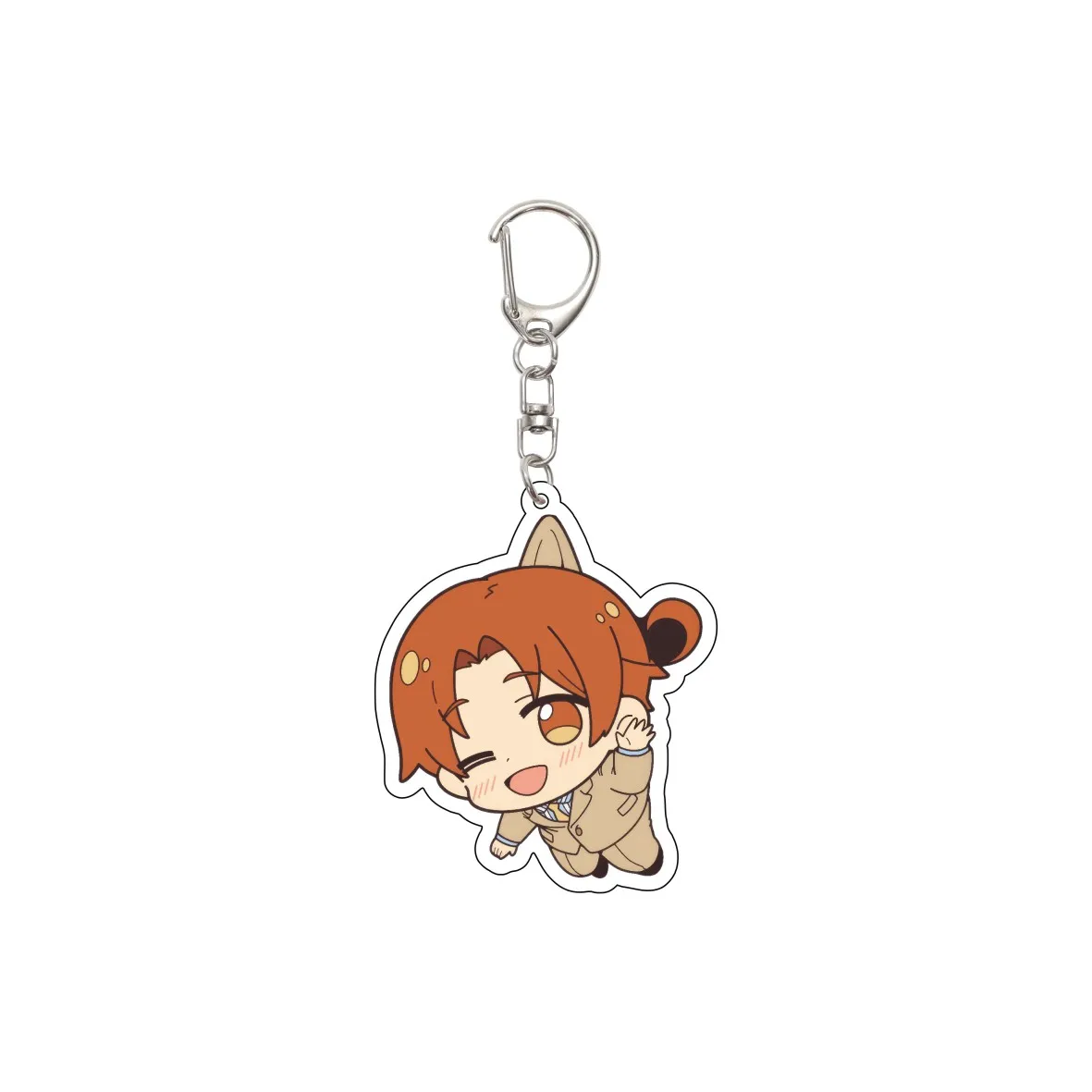 55MM Anime Hetalia World Stars Keychain Feliciano Vargas/Ludwig/Kiku Honda Key Chain Acrylic Model Plate Christmas Gifts