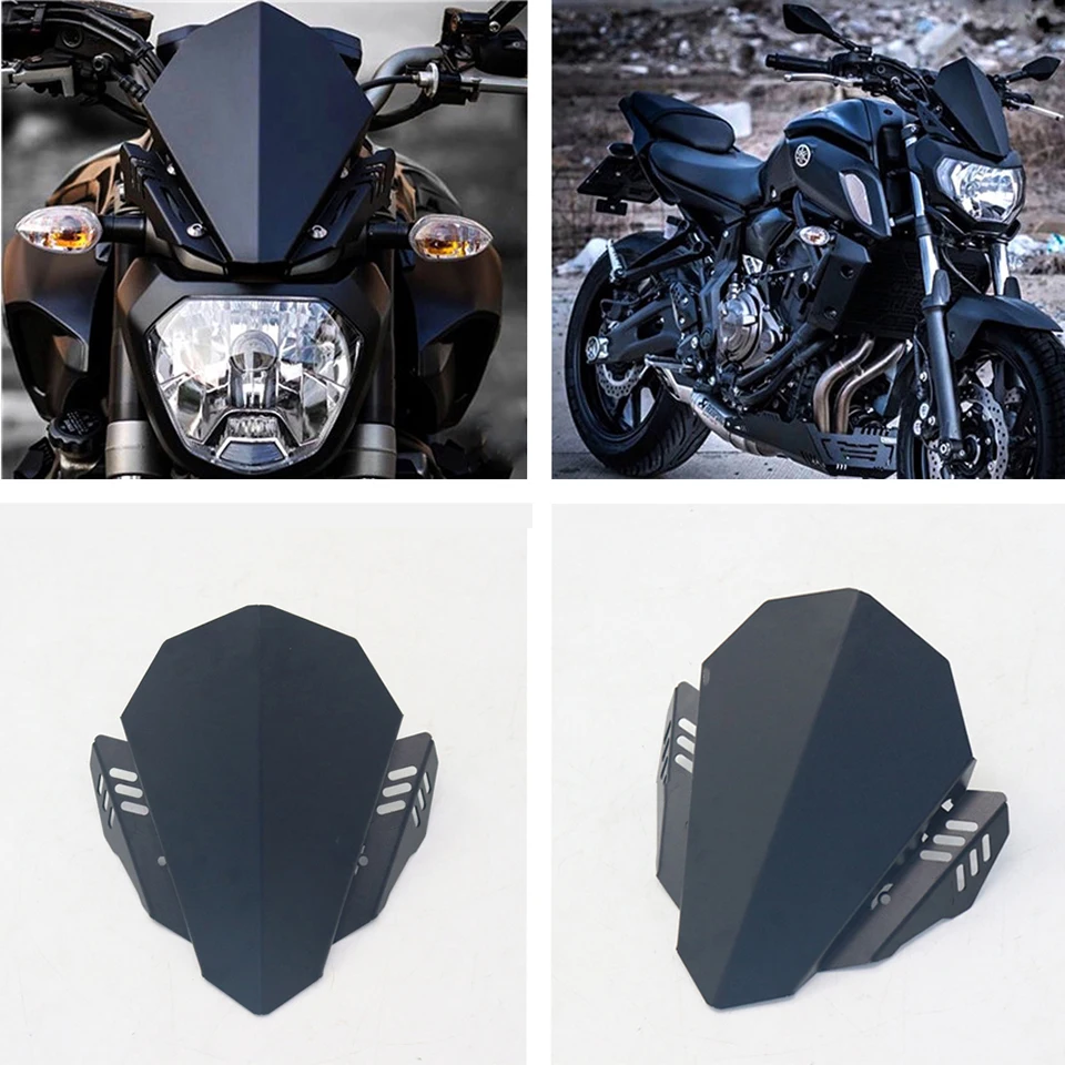 

Fits for Yamaha MT 07 MT07 MT-07 ABS FZ07 FZ-07 2018 2019 2020 Motorcycle Front Windshield Windscreen Aluminum Deflector Cover