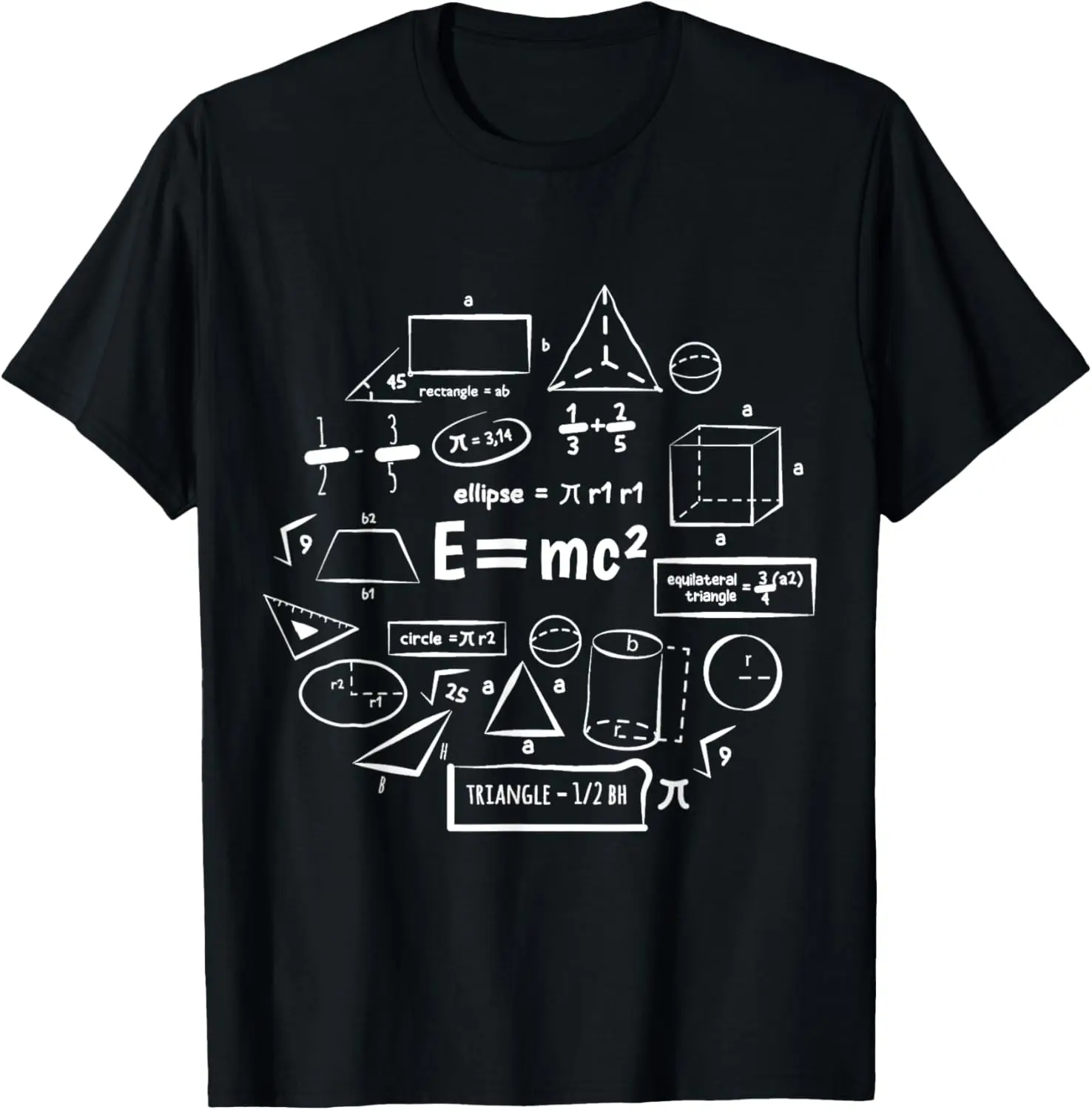 E=mc2 Equation Unique Minimalist Relativity Science Physics T-Shirt Custom Printed Graphic T Shirts Mens T Shirt Camiseta