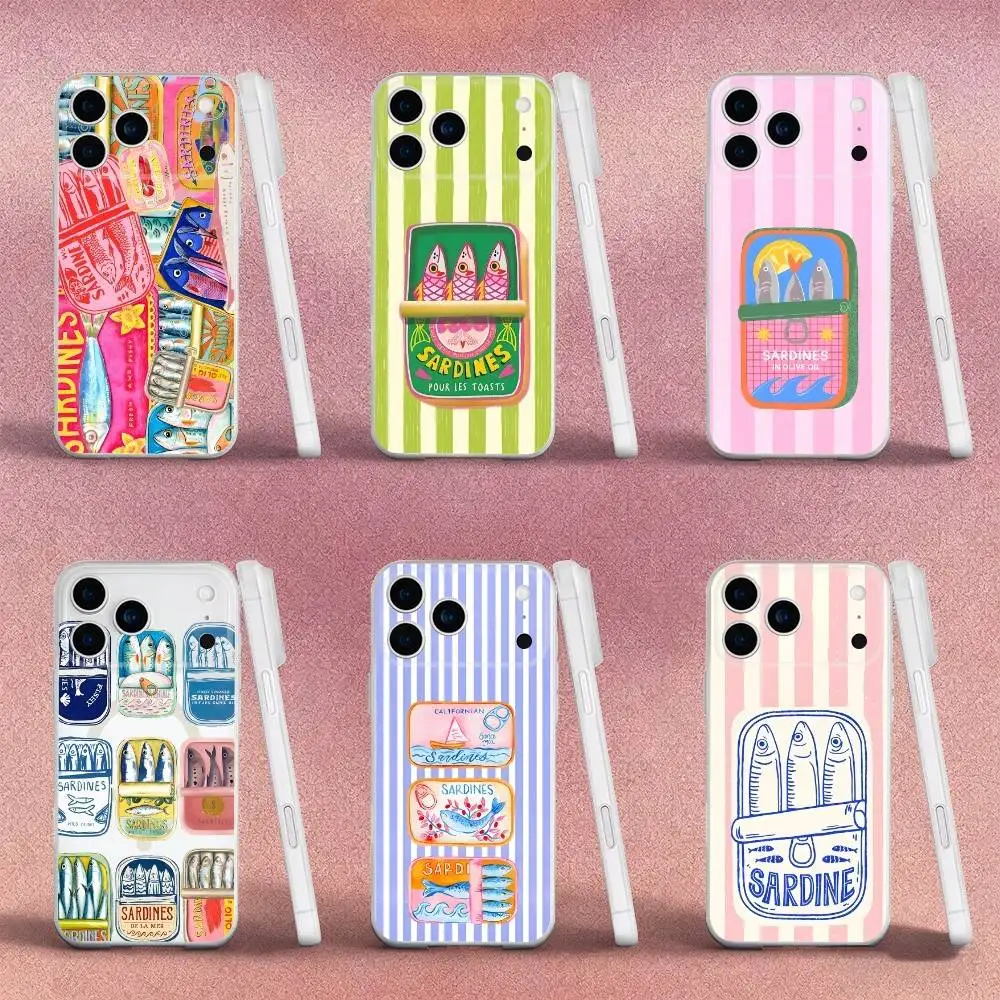 

Sardines Fish Cans Art Phone Case For iPhone 17,16,15,14,13,12,X,XS,Pro,Max,Plus,E,Air,Mini with Magsafe Magnetic Frosted Clear