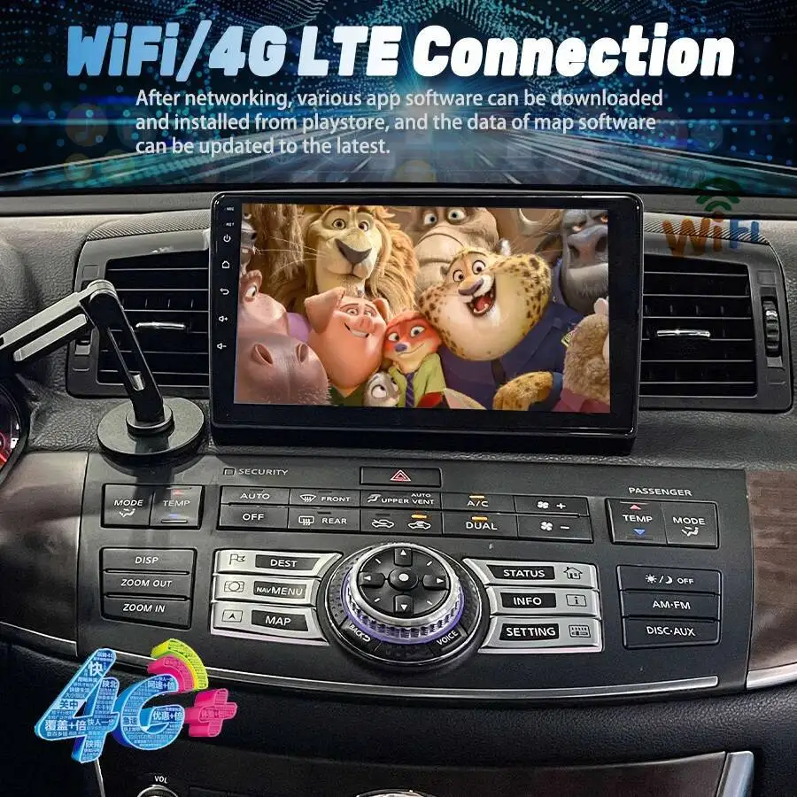 لإنفينيتي M35 2007-2010 أندرويد 15 راديو السيارة لتحديد المواقع والملاحة السيارات ستيريو شاشة الوسائط المتعددة مشغل فيديو رئيس وحدة CarPlay 9"