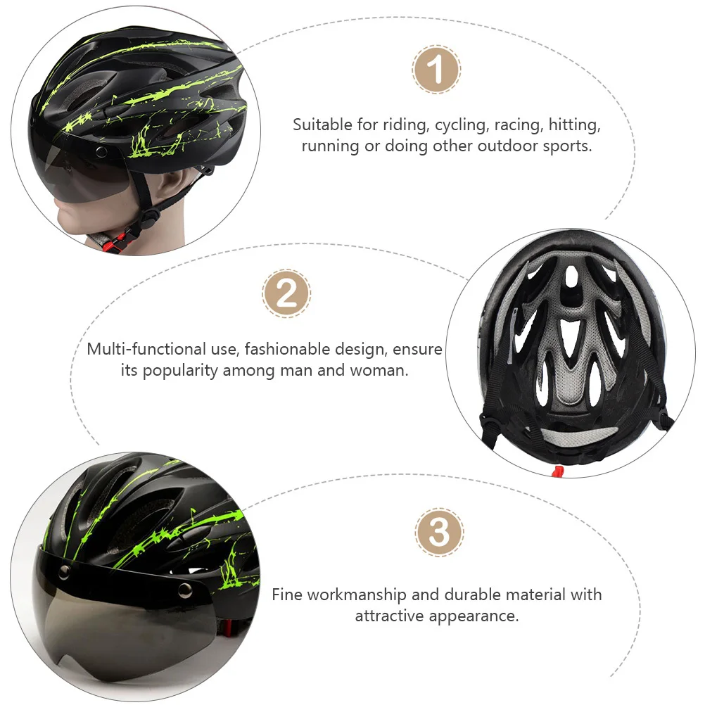 نظارات LED مناسبة لكامل الوجه لركوب الدراجات، قبعة صلبة، معدات ركوب الخيل