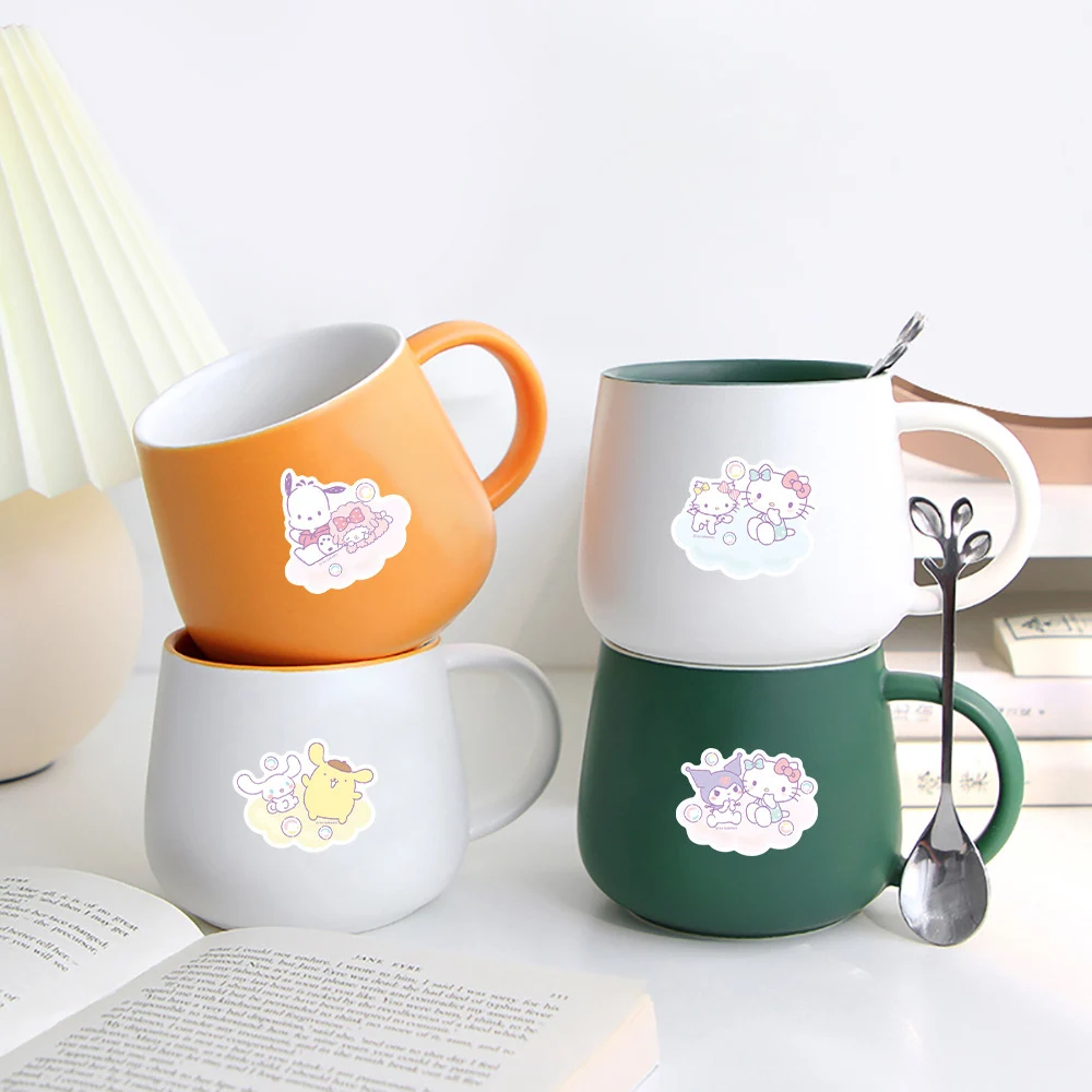 귀여운 산리오 캐릭터 스티커 50개, 어린이용 쿠로미 애니메이션 스티커, DIY 여행 가방, 휴대폰, 물병, 스크랩북용 쿠로미 헬로키티 데칼