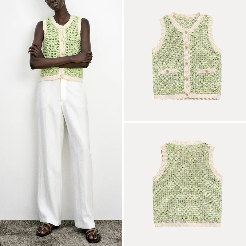 

Faionable Knitted Texture Top Ele Sle Summer New Arrival Women's Wear Z Commute Sle Polyester Fiber Single Piece