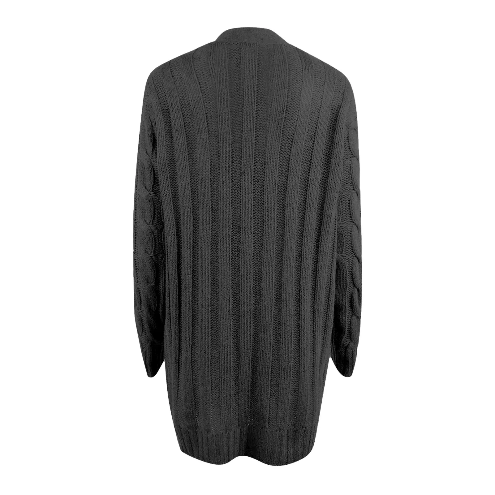 Cardigan lavorato a maglia aperto sul davanti da donna maglione lavorato a maglia a maniche lunghe Casual solido maglione di classe giacca Chunky