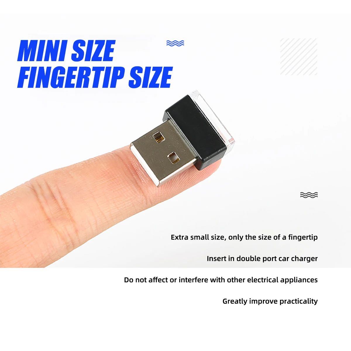 1x Mini USB LED luces de ambiente luz nocturna multicolor Plug and Play adecuado para PC ordenador accesorios interiores de coche