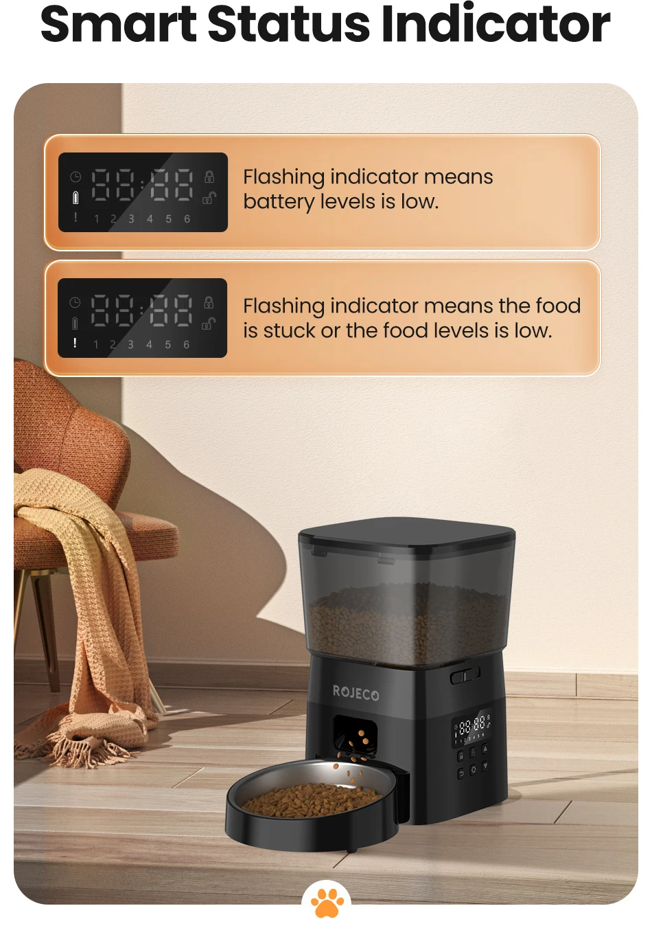 Automatic Pet Feeder 2L – Button-Control Dry Food Dispenser