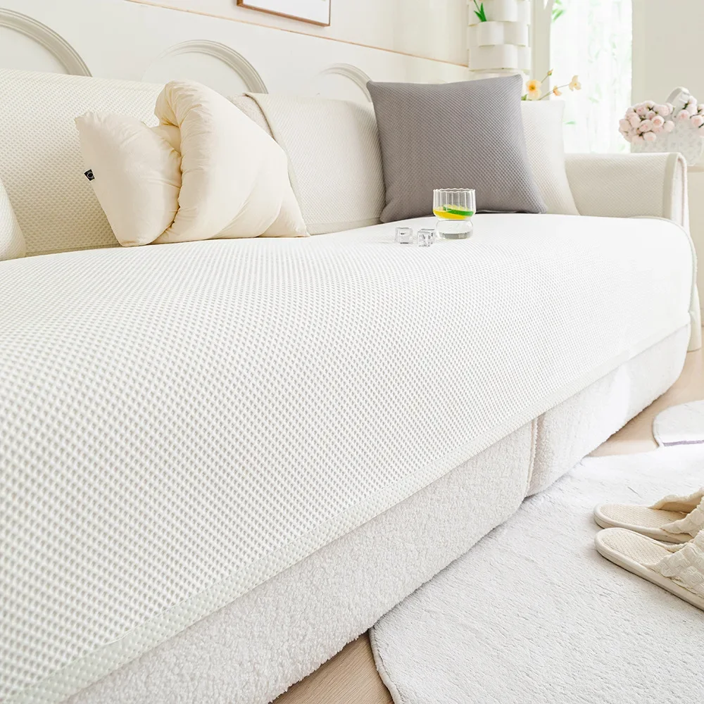 Ice Silk Cooling Sofa Cushion Summer Embroidery Cooler Cushion Non-Slip Sofa Cover Breathable Anti-Scratch Living Room Sofa Back