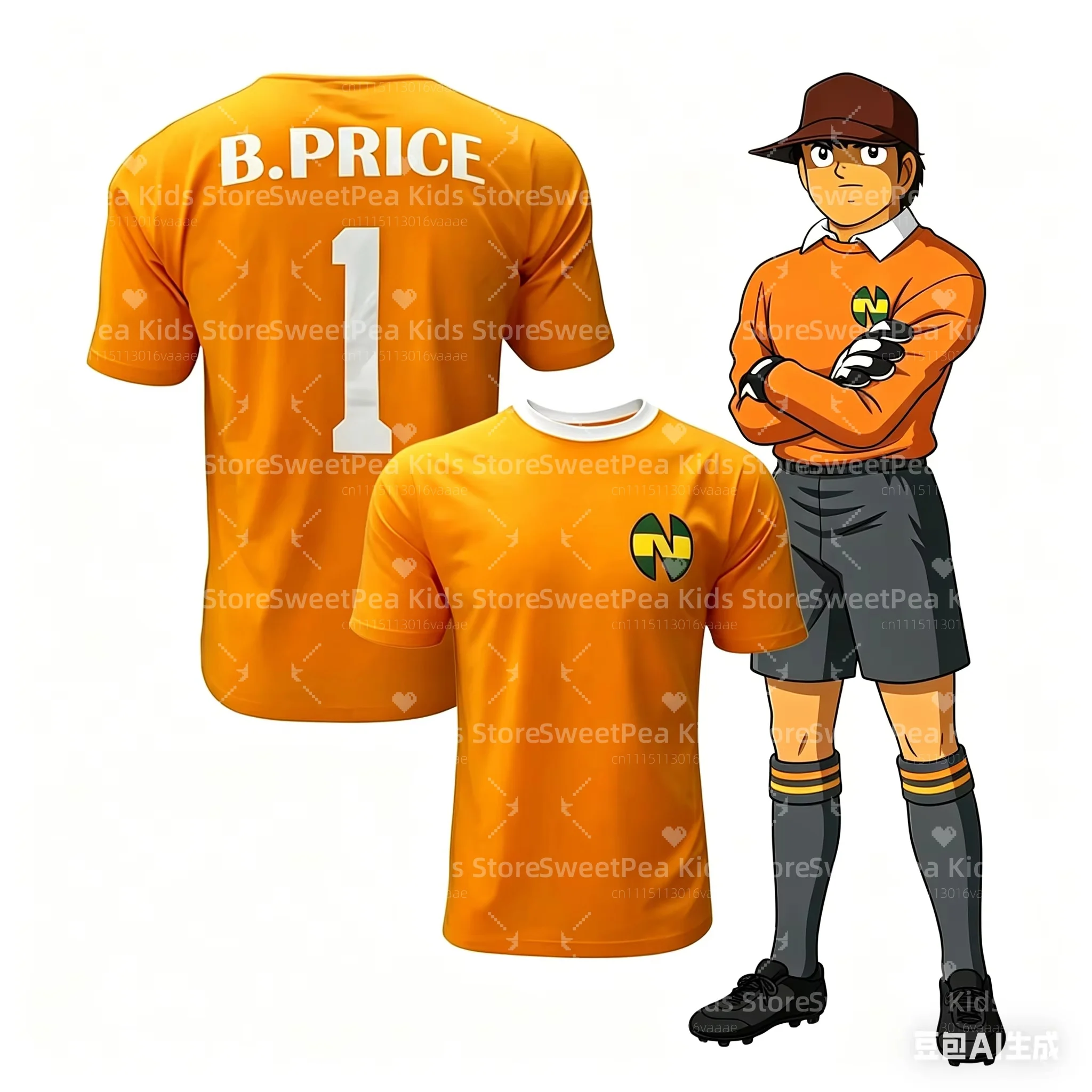 New Anime Captain Tsubasa Soccer Kit Kids Adult Nankatsu Tsubasa Toho Hyuga Misaki Wakabayashi Retro Football Jersey Set Uniform view 6