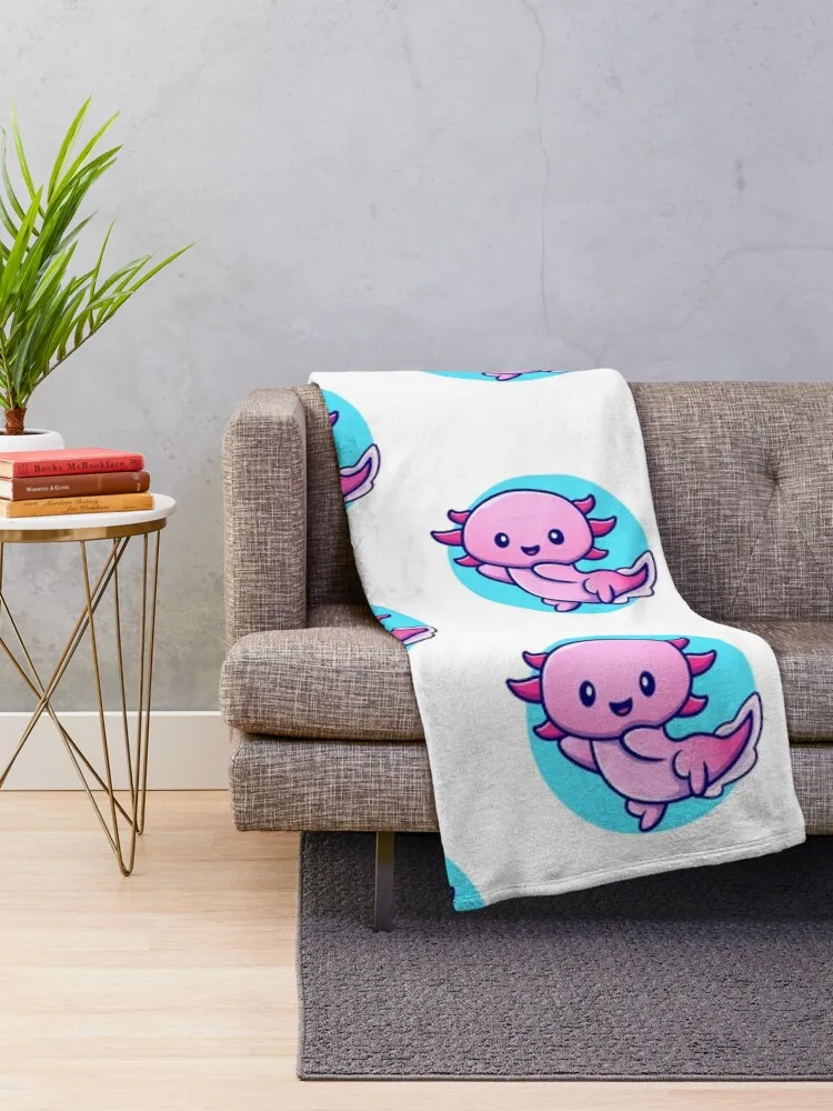 Tiny Axolotl 10 Throw Blanket wednesday Hairy Bed linens Thermal Blankets