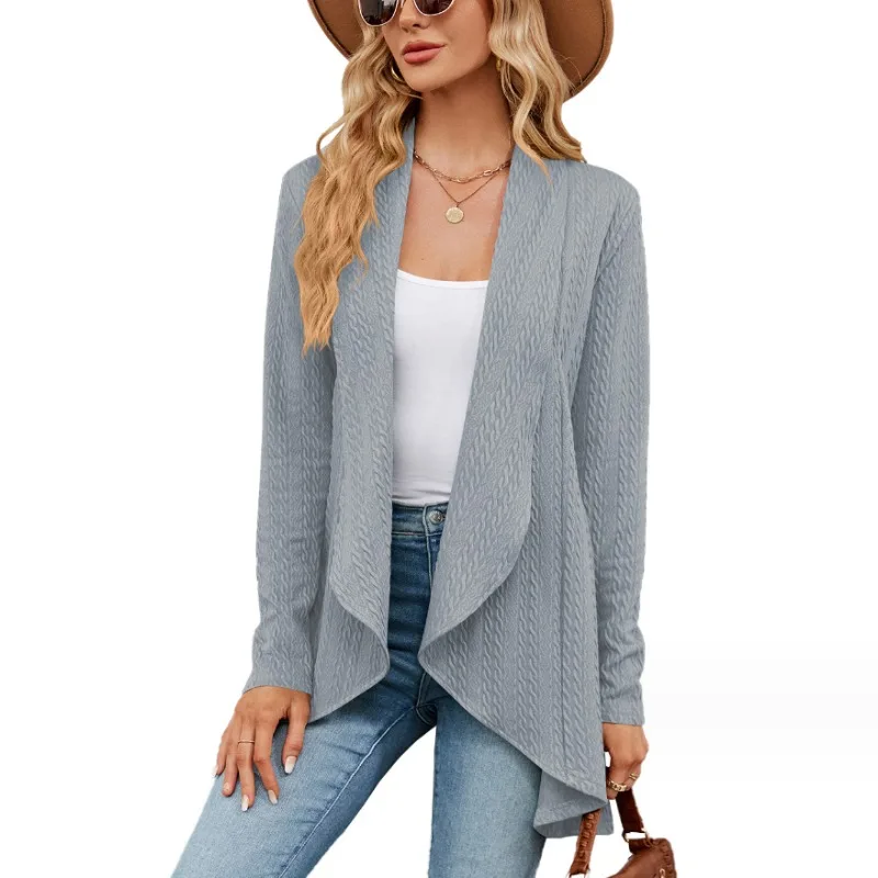 2023 Autumn and Winter New Women's Sweater Long Sleeve Women's Cardigan Top Casual Loose Fashion Solid Color Knitted Coat Women