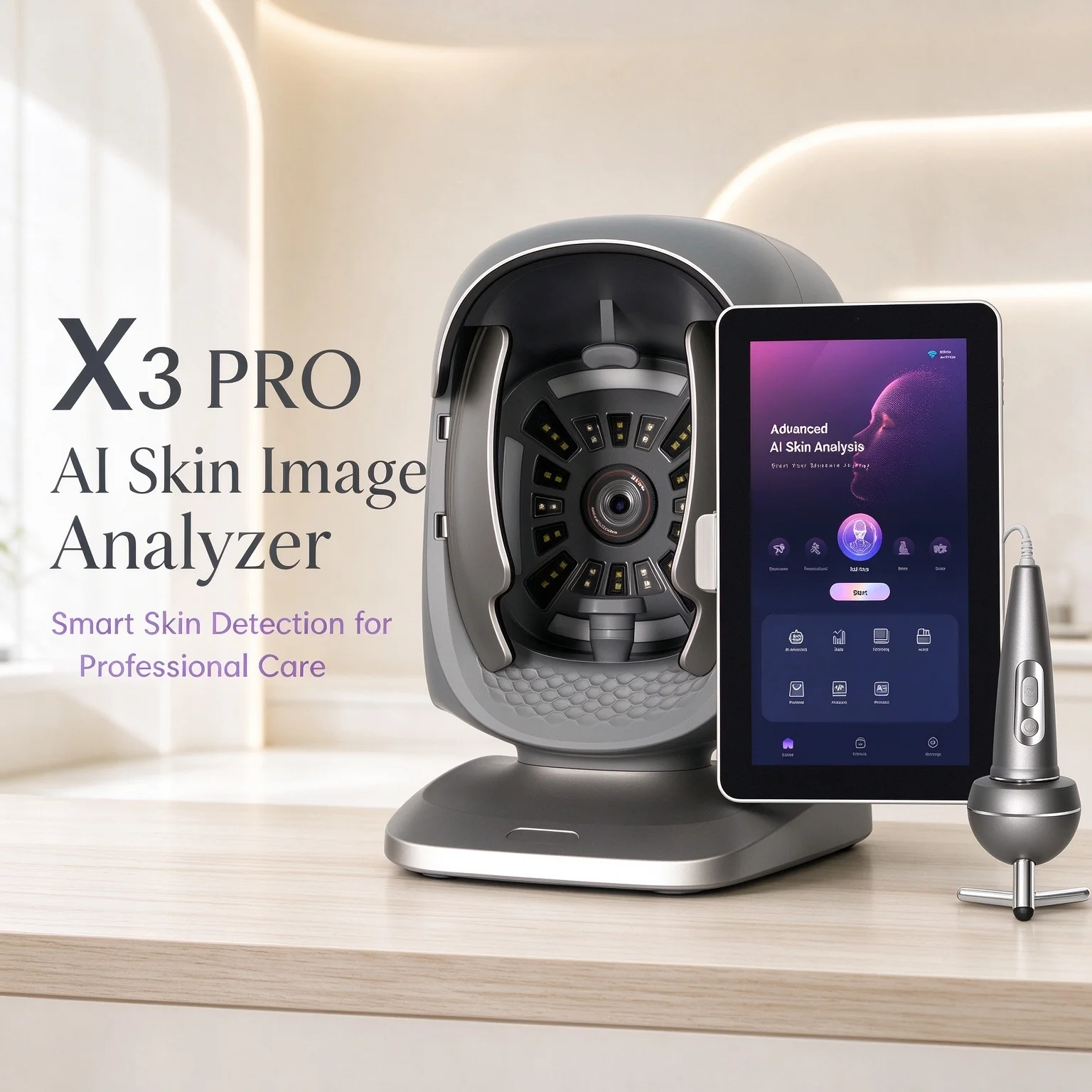 Skin Analyzer X3 Pro Camera Device Facial Test Skin Face Analysis Machine Skin Testing Machine Faling Skin Detection Scanner Pro