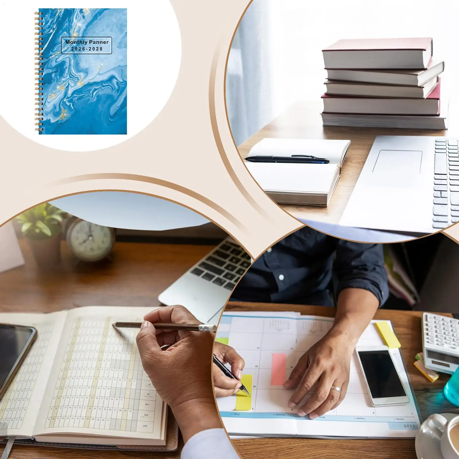 Calendar Planner 2026-2028 Yearly Planner Coil Binding Journal With 36-Month Tabs For School College Workplace Business Work
